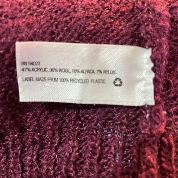 Gap Short Sleeve Wool Sweater Pullover V-Neck Shirt Red Women's Size Large - Picture 4 of 6